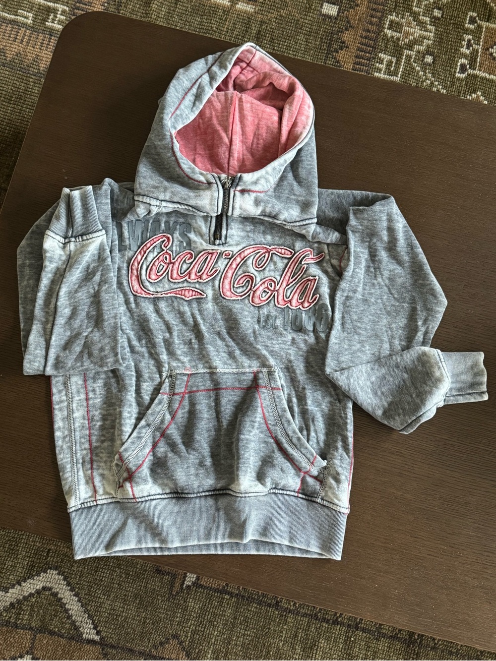 Coca Cola Gray Hoodie 1/4 zip